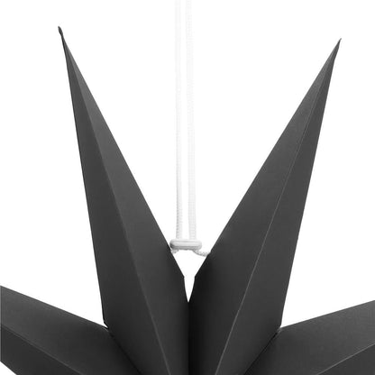 Stea decorativa 3D din hartie, cu 9 colturi, 60cm, neagra