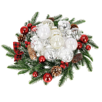 Set globuri de Craciun Inedit, 30 bucati, 7cm, transparente si argintiu