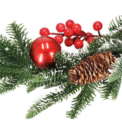 Ghirlanda artificiala decorativa de Craciun, aspect inzapezit, 150 cm, ace 3D, verde