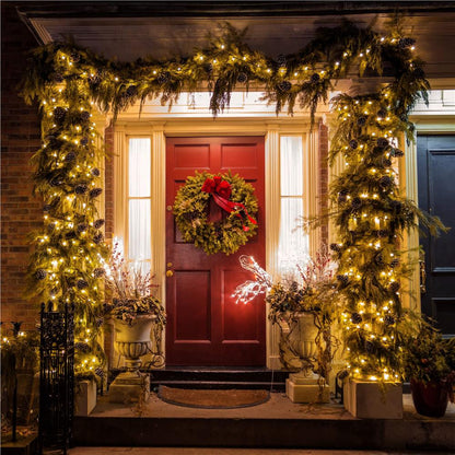 Instalatie lumini pentru bradul de Craciun, 61,5 metri, 1000 LED-uri, alb cald