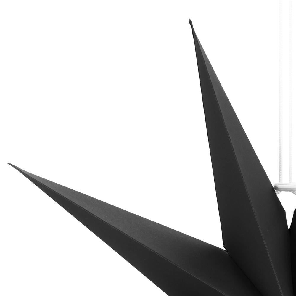 Stea decorativa 3D din hartie, cu 9 colturi, 60cm, neagra