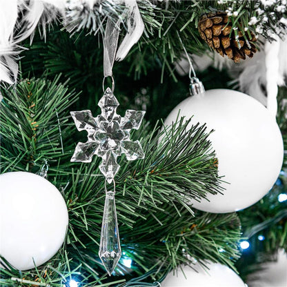 Set globuri de Craciun, 20 bucati, 5 modele, 6cm, alb