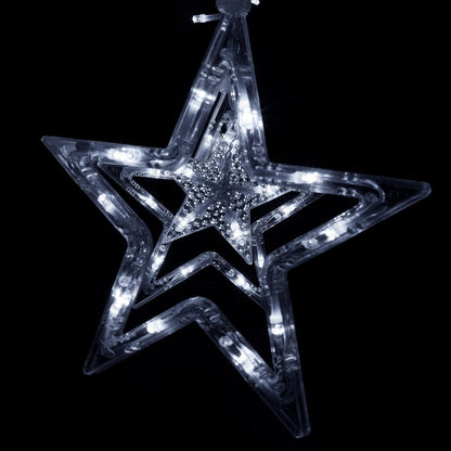 (DL) Instalatie lumina tip perdea cu 138 LED-uri, 2m, pentru interior/exterior, iluminare alb rece