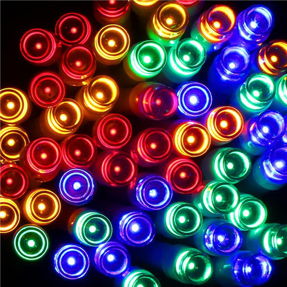 Instalatie lumini de exterior pentru gradina, 10 metri, 100 LED-uri, cu baterii, multicolor