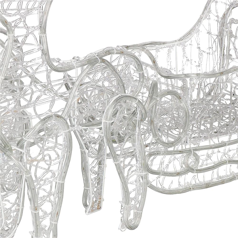 Instalatie lumini pentru Craciun, 2 reni cu sanie, , 480 LED-uri, 150cm, alb rece