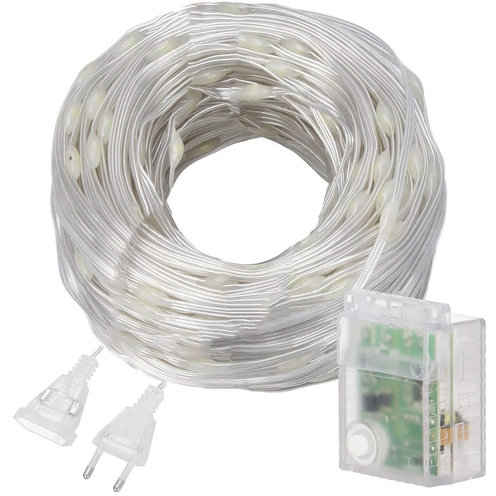 Ghirlanda luminoasa tip perdea 300 LED-uri, 3x3m, pentru interior, cu telecomanda, alb cald (galben)