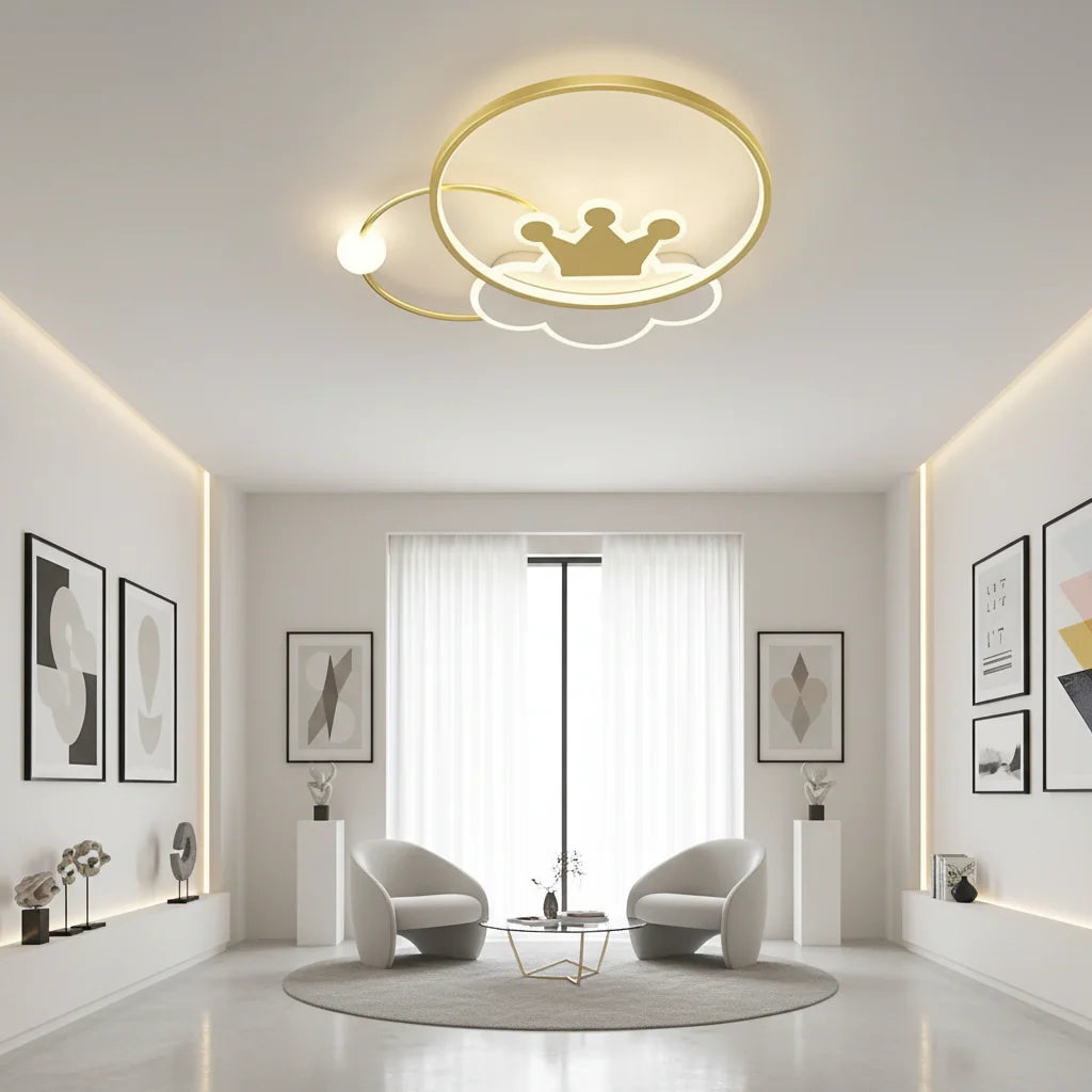 Lustra LED Rafael cu Telecomanda, 57W, Dimabila, 3000K/4000K/6000K, Auriu