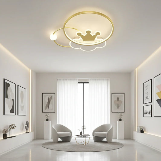 Lustra LED Rafael cu Telecomanda, 57W, Dimabila, 3000K/4000K/6000K, Auriu