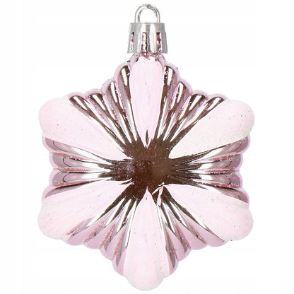 Set globuri si decoratiuni de Craciun, 155 piese, diverse dimensiuni, roz