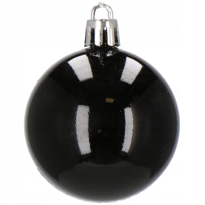 Set globuri si decoratiuni de Craciun, 77 piese, diverse dimensiuni, negru