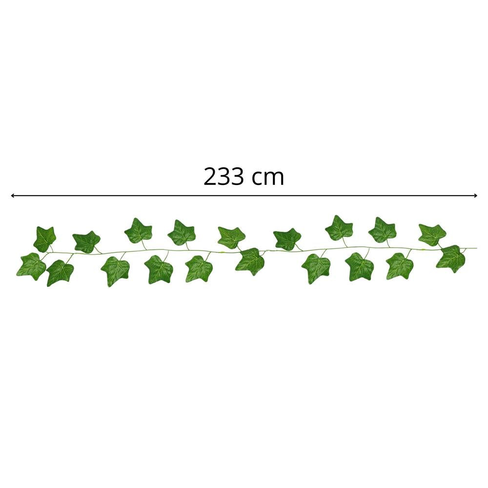 Set 6 ghirlande iedera artificiala pentru decorare, 6x233cm, frunze mari, verde
