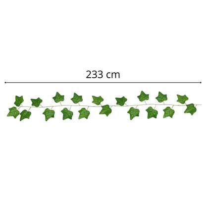 Set 6 ghirlande iedera artificiala pentru decorare, 6x233cm, frunze mari, verde