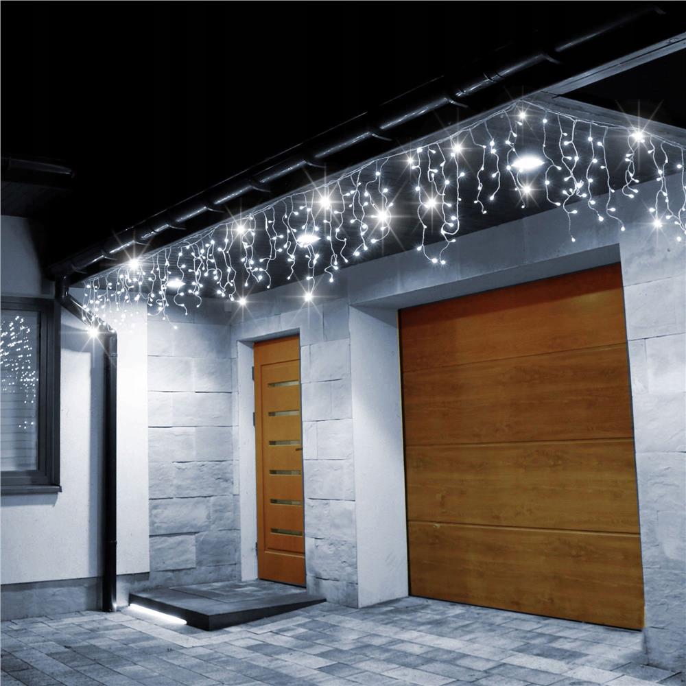 Ghirlanda luminoasa tip perdea 300 LED-uri, 12m, pentru interior/exterior, cu flash, iluminare alba