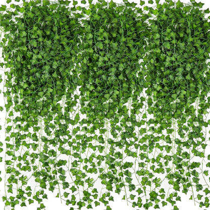 Set 6 ghirlande iedera artificiala pentru decorare, 6x208cm, frunze mici, verde