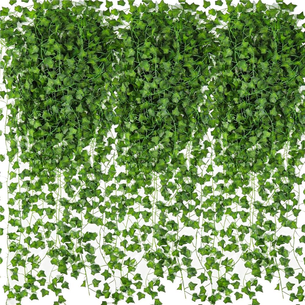 Set 6 ghirlande iedera artificiala pentru decorare, 6x233cm, frunze mari, verde
