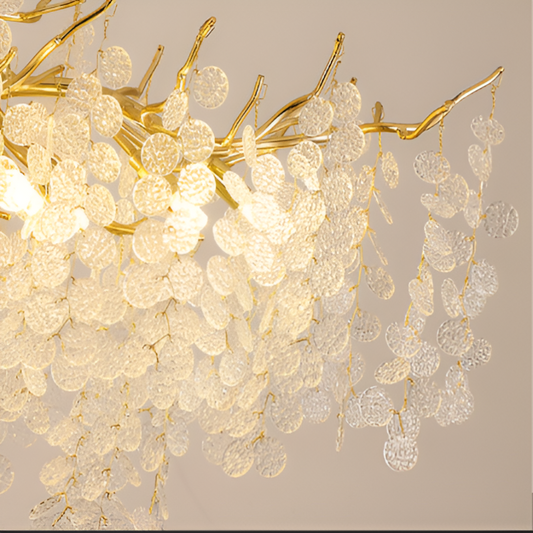 Candelabru Cristal WALTZ Serenade, 12x G9, Auriu, 80cm, Inaltime Reglabila