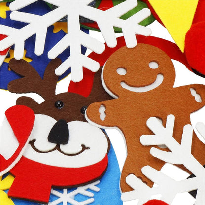 Brad de Craciun din pasla pentru copii, 115x80 cm, cu 26 decoratiuni