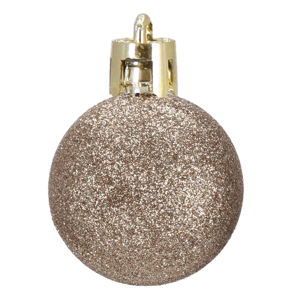 Set globuri si decoratiuni de Craciun, 70 piese, diverse dimensiuni, auriu si crem