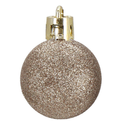 Set globuri si decoratiuni de Craciun, 70 piese, diverse dimensiuni, auriu si crem