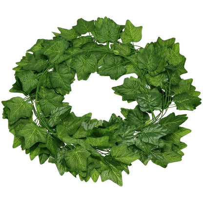 Set 6 ghirlande iedera artificiala pentru decorare, 6x208cm, frunze mici, verde