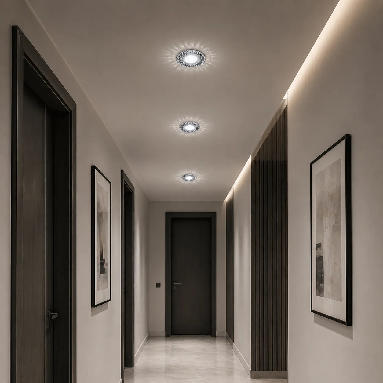 Spot LED ORBITA, 5W, Rotund, Lumina Rece + RGB, Alb, Rasina si Sticla