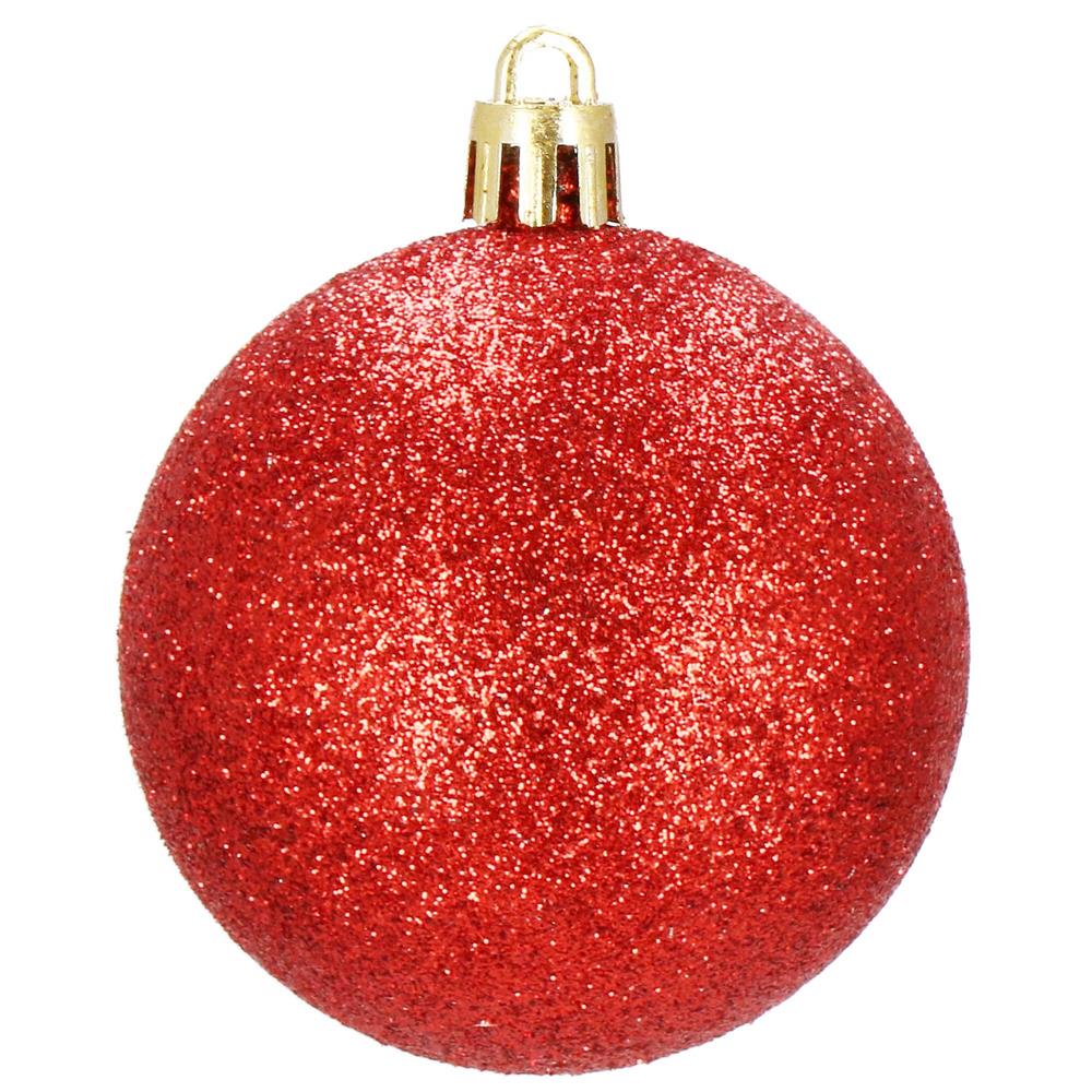 Set globuri de Craciun, 30 bucati, 3 modele, 3cm, rosu