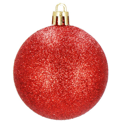 Set globuri de Craciun, 30 bucati, 3 modele, 3cm, rosu