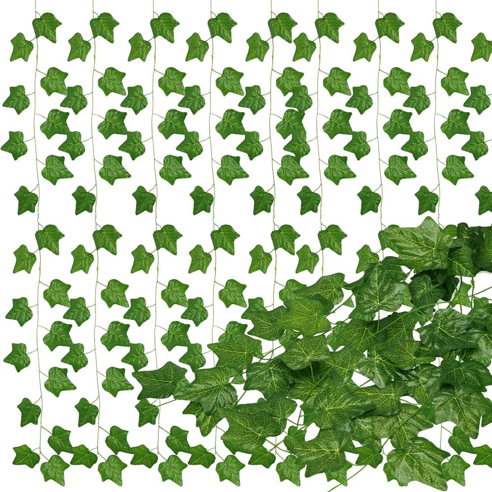 Set 6 ghirlande iedera artificiala pentru decorare, 6x208cm, frunze mici, verde