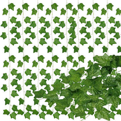 Set 6 ghirlande iedera artificiala pentru decorare, 6x208cm, frunze mici, verde