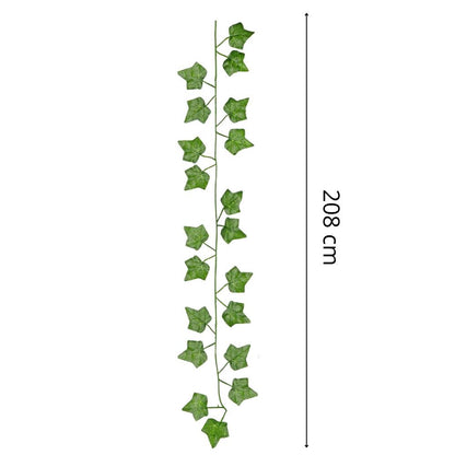 Set 6 ghirlande iedera artificiala pentru decorare, 6x208cm, frunze mici, verde