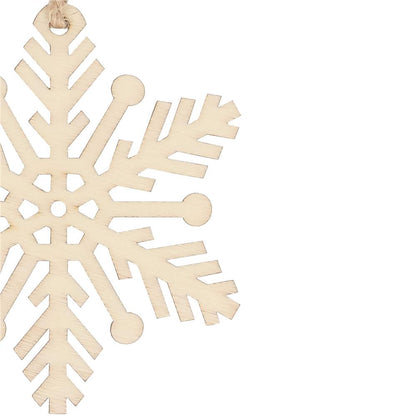 Decoratiune brad fulg de zapada din lemn, set 6 bucati, maro