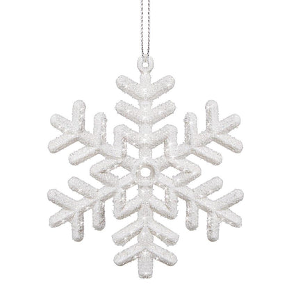 Decoratiune brad fulg de zapada, set 3 bucati, 8cm, alb