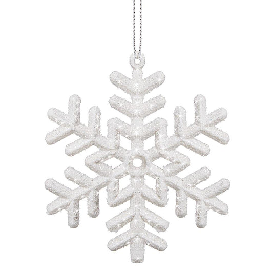 Decoratiune brad fulg de zapada, set 3 bucati, 8cm, alb