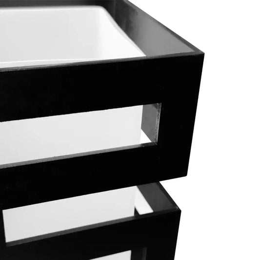 Lustra Lemn VANJA cu Abajur Patrat 4 X Dulie E27 Alb Negru