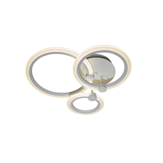Lustra LED cu Telecomanda Betty 3 Cercuri Lumina Rece/Calda/Neutra 41W Dimabila Alb