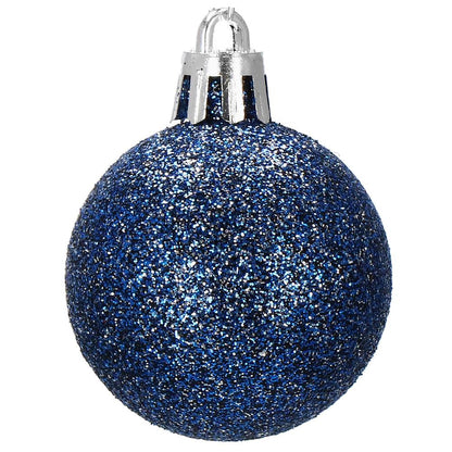 Set globuri de Craciun, 20 bucati, 3 modele, 4cm, albastru inchis