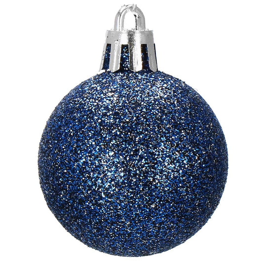 Set globuri de Craciun, 20 bucati, 3 modele, 4cm, albastru inchis