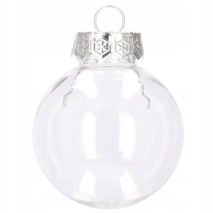 Set globuri de Craciun Inedit, 30 bucati, 6cm, transparente si albastru