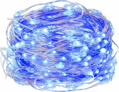 (DL) Instalatie lumina decorativa cu 300 LED-uri, 30m, pentru interior/exterior, iluminare albastra