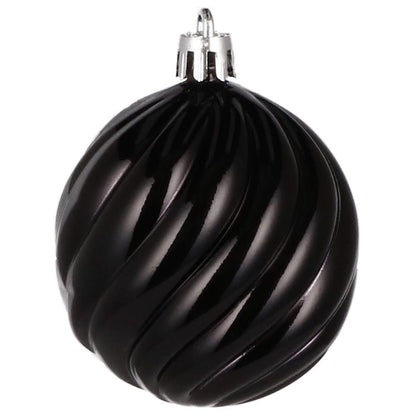 Set globuri de Craciun, 20 bucati, 5 modele, 6cm, negru