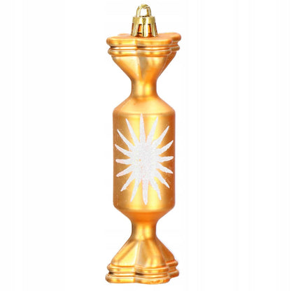 Set globuri si decoratiuni de Craciun, 155 piese, diverse dimensiuni, auriu