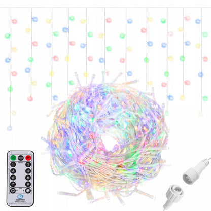 (DL) Ghirlanda luminoasa 500 LED-uri, 20m, pentru interior/exterior, telecomanda, iluminare multicolora