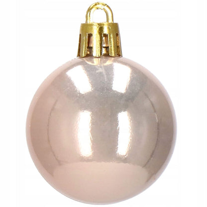 Set globuri si decoratiuni de Craciun, 86 piese, diverse dimensiuni, alb auriu