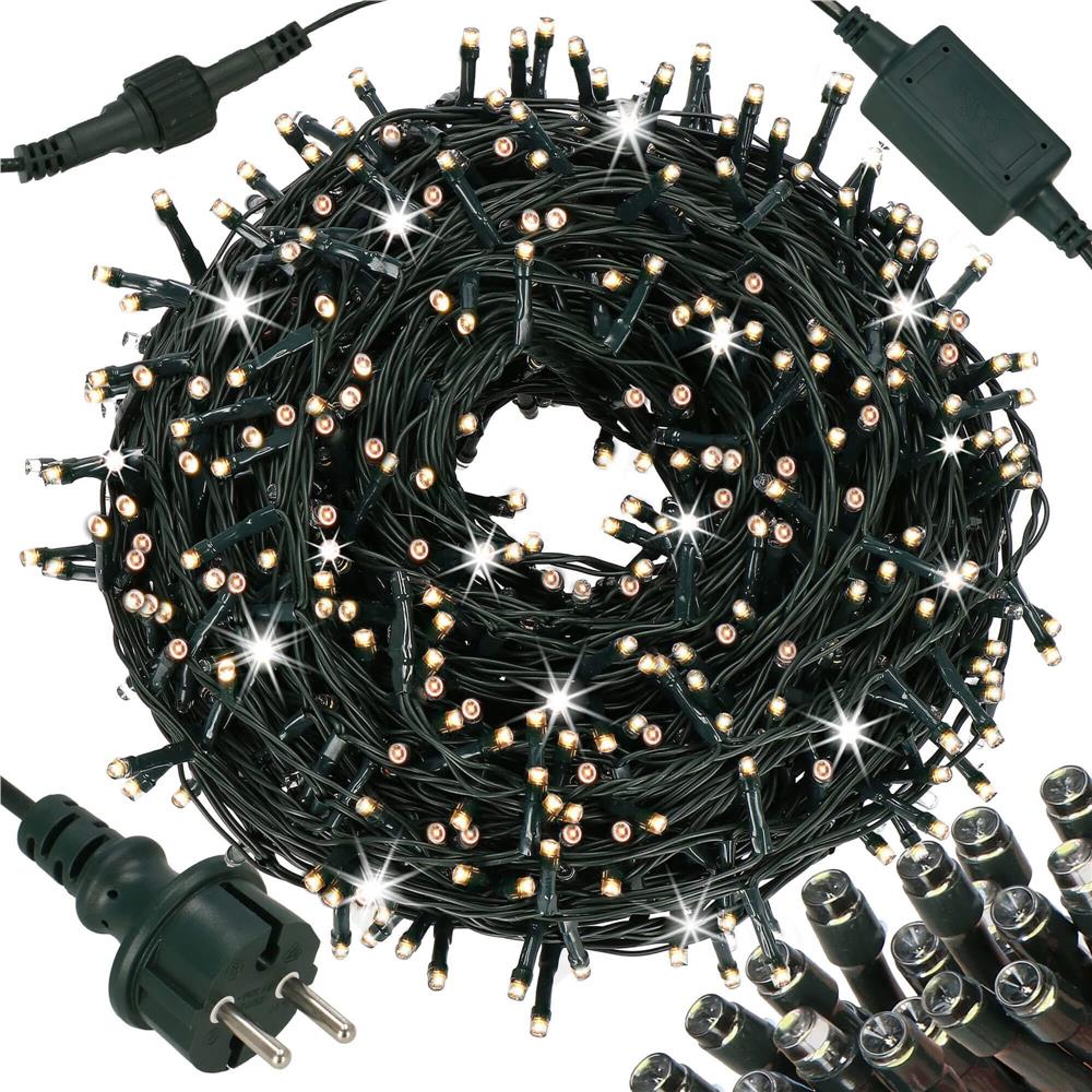 Ghirlanda luminoasa tip perdea Premium 300 LED-uri, 14,5m, 18Wati, interior/exterior, cu flash, alb cald (galben)