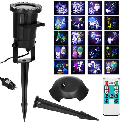 Instalatie de exterior, proiector laser, 20 moduri de iluminare multicolor