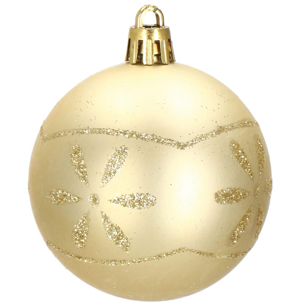 Set globuri de Craciun cu modele de sarbatori, 30 bucati, 6cm, roz si auriu