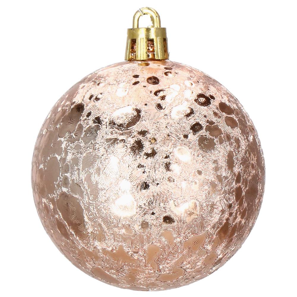 Set globuri de Craciun Inedit, 30 bucati, 6cm, transparente si aramiu