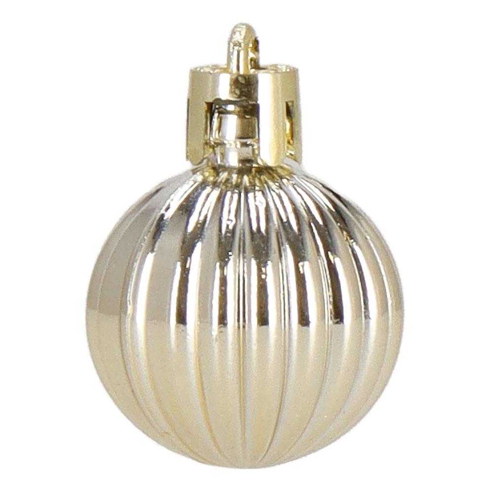 Set globuri si decoratiuni de Craciun, 70 piese, diverse dimensiuni, auriu si crem