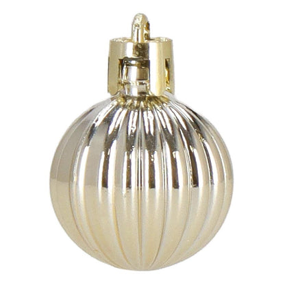 Set globuri si decoratiuni de Craciun, 70 piese, diverse dimensiuni, auriu si crem