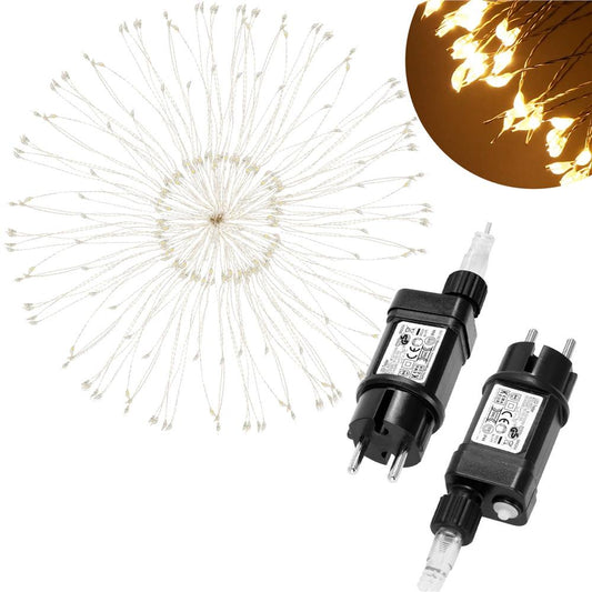 Instalatie lumina decorativa STAR cu 100 LED-uri, diametru 40cm, telecomanda, iluminare galbena